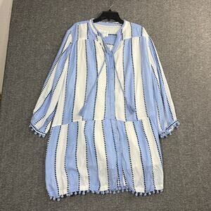 The Shirt Rochelle Behrens Clarissa Dress Size 2XL Blue White